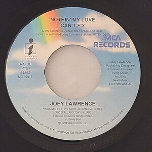 Joey Lawrence – Nothin' My Love Can't Fix 45 RPM 7" Vinyl 1993